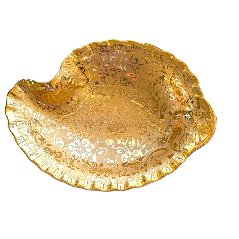 “Osborne China” Marked Hand Painted 22KT Gold. Trinket / Candy Dish. Vintage. - Picture 4 of 11